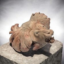 ChiselCraft Hand Carved Reclaimed Driftwood Lion Head Wood Carving Wooden A