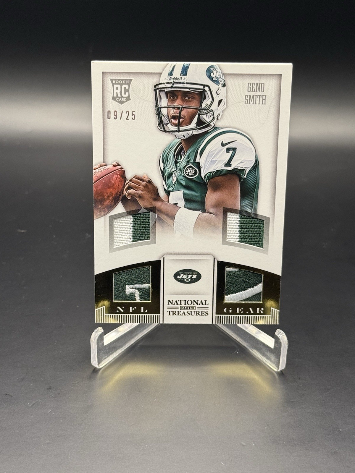 Geno Smith Panini National Treasures Rookie NFL Gear Quad Materials Signatures #11 Prime
