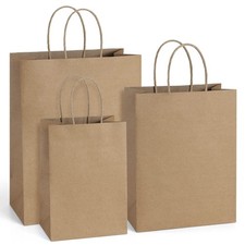 BagDream Kraft Paper Bags 5x3x8, 8x4.25x10.5, 10x5x13 - 25 Pcs Each, Gift Bag...
