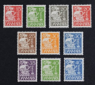 CKStamps: Denmark Stamps Collection Scott#238A 238J Mint NH OG