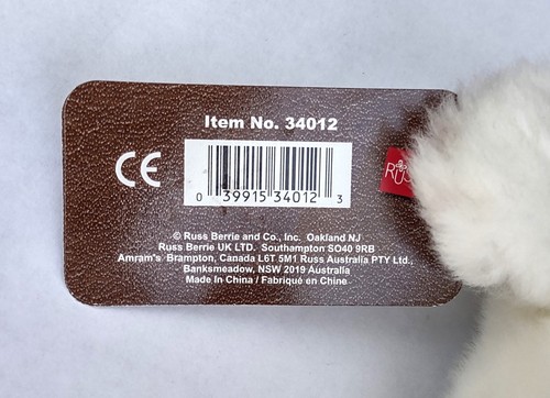 NEW/NWT Russ Berrie Yomiko Classics Harp Seal 8" White Plush Toy - Picture 6 of 6