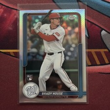 Brady House 2026 Topps Chrome Flagship Refractor Rookie Card #80 Nationals. rookie card picture