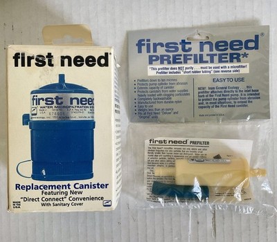 FIRST NEED Replacement Canister & Prefilter Water Microfiltration System NEW NOS