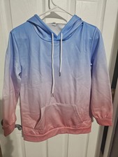Blue  Pink Hoodie Woman Size S