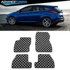 Fits 12-18 Ford Focus 4dr Oe Car Floor Mats Carpets Checkered Black Gray Plaid