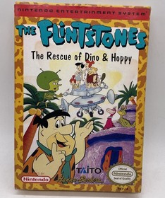 The Flintstones The Rescue of Dino & Hoppy NES Game, Case & Manual 1991 Nintendo