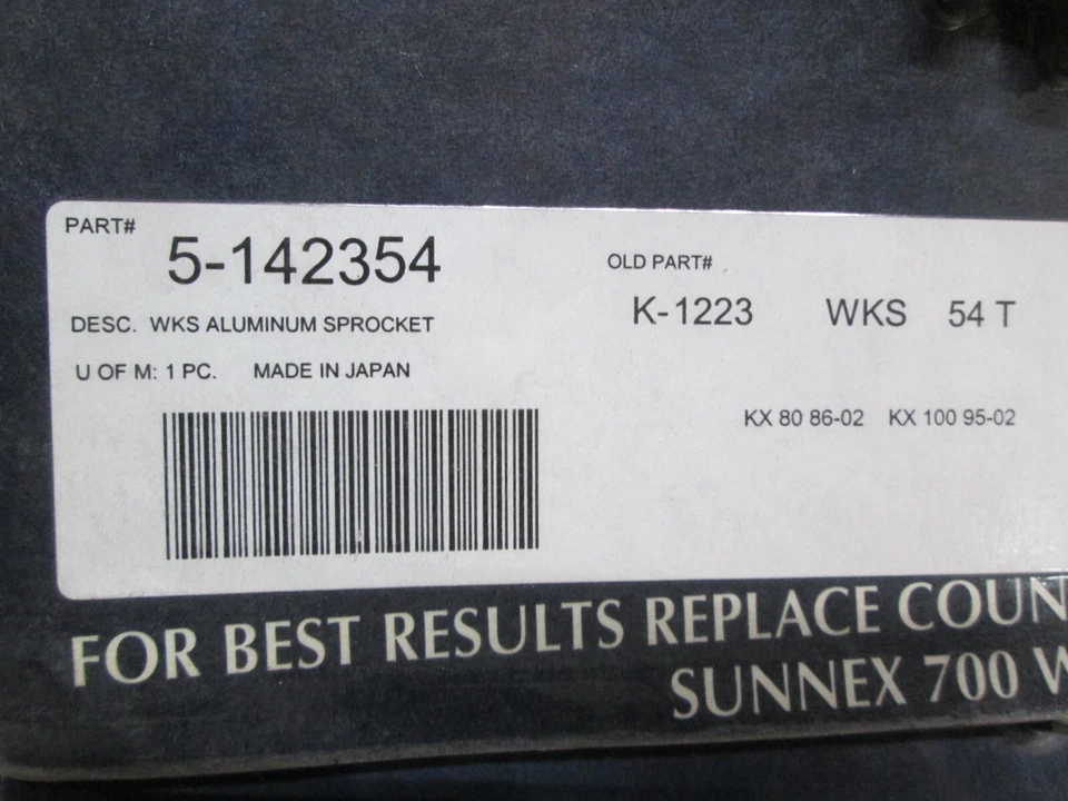 SUNSTAR SPROCKET - WORKS REAR ALLOY - 54T - KAWASAKI KX80 + KX85 + KX100 - Image 3 of 4