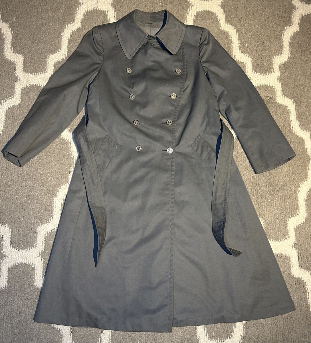Vintage glossy long trench coat（ライナー付） Vintage London Towne Trench Coat Removable Wool Liner in Tan