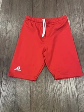 Mens Adidas Compression Shorts Jock Wrestling Tights Shiny Spandex Red Small
