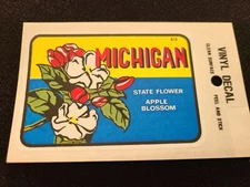 Michigan State Flower Apple Blossom Vintage Travel Souvenir Decal Window Sticker