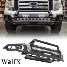 4 in 1 Steel Front Bumper Replacement For 2009-2014 Ford F-150 W/LED Pod Lights