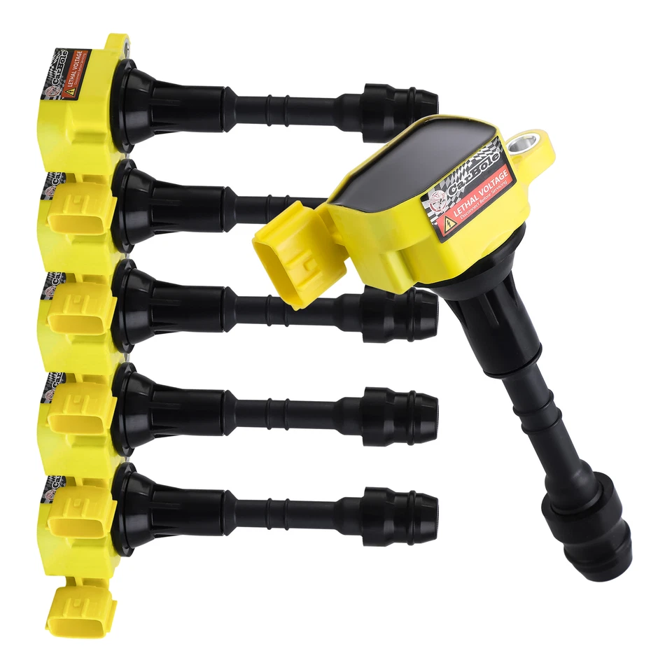 Paquete de 6 bobinas de encendido y bujías de platino para Nissan Frontier Xterra 2005-2011 Foto 3 de 4