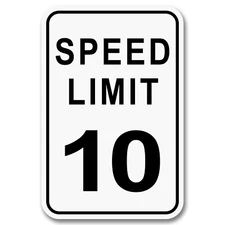 Speed Limit 10 MPH Heavy Duty Aluminum Road Street Traffic Garage Home Sign