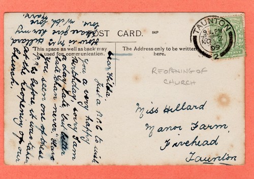 Isle Abbotts Church Reopening 1909 Nr Fivehead Taunton RP pc AE431 - Bild 2 von 2