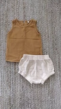 Quincy Mae Organic Set Tank Top Shorts Bloomers Bottoms 4-5 2-3 EUC