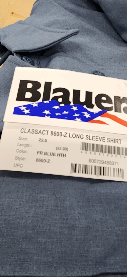 Nuevo: Camisa uniforme de poliéster con cremallera manga larga policía azul 8600-Z Foto 4 de 4