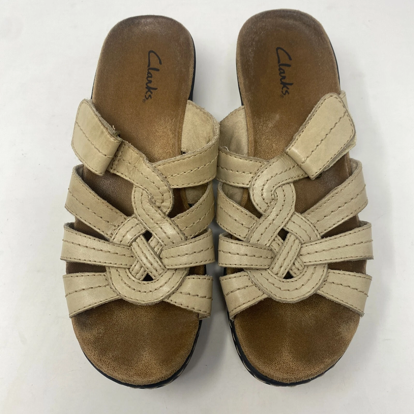 Scarpe sandali Clarks marrone marrone chiaro slide pelle modello 26068820 donna taglia 6 5 M