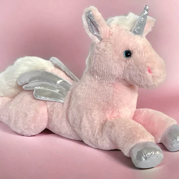 Auswella 12-Inch Pink Unicorn Plush Toy – Soft Cuddly Stuffed Animal for Kids