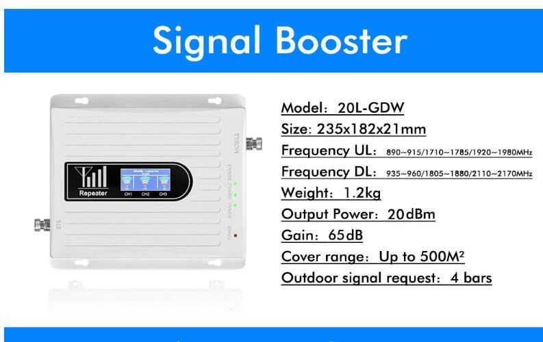 Handy Signalverstärker Tri-Band 2G/3G/4G LTE Booster Repeater Intelligentes Kit- - Bild 3 von 4
