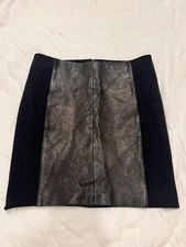 MODA International Fitted Black Leather Skirt Size 4