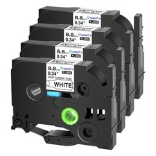 8.8mm Heat Shrink Tube 2:1 White Label Tape For Brother P-Touch HSe-221 x4PCS