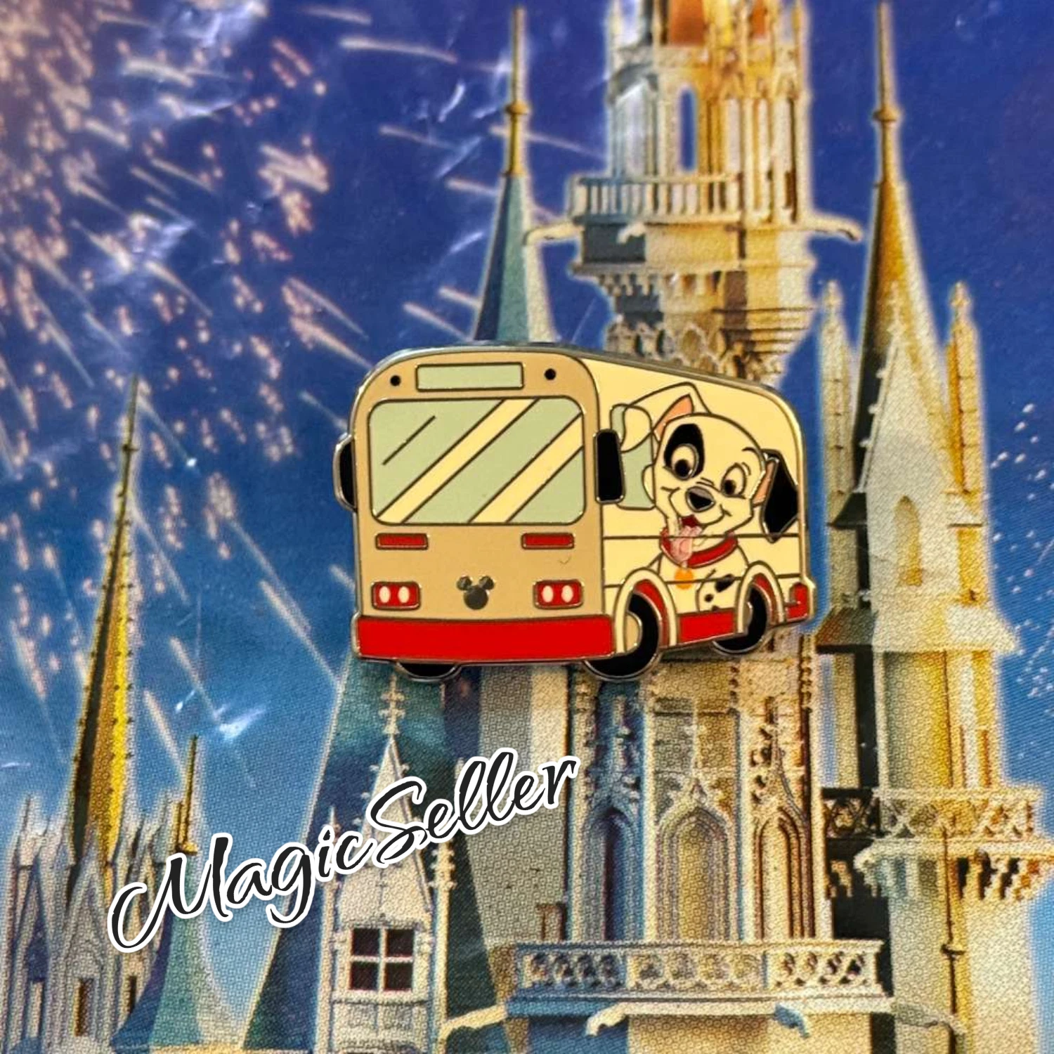WDW Hidden Mickey Wave A Transportation Bus 101 Dalmatians Disney Pin