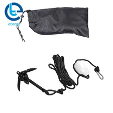 Complete Folding Anchor Kit 1.5Lb w/26.2 Ft Rope For Kayaks Canoes Paddle Boards