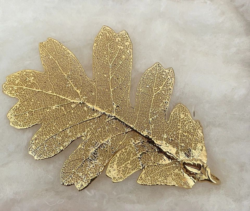 Nature’s Jewelry Leaf, And Sand Dollar Pendants, Goldtone, preowned - Image 2 of 4