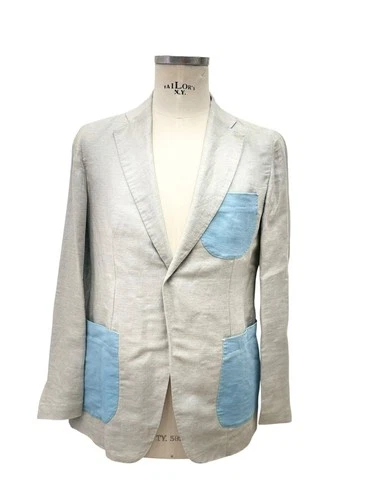 G. Inglese Jacket For Man light grey Single Breasted With 3 Pockets in contrast video thumbnail