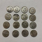(16) 1964 Circulated Kennedy Half Dollars, 90% Silver