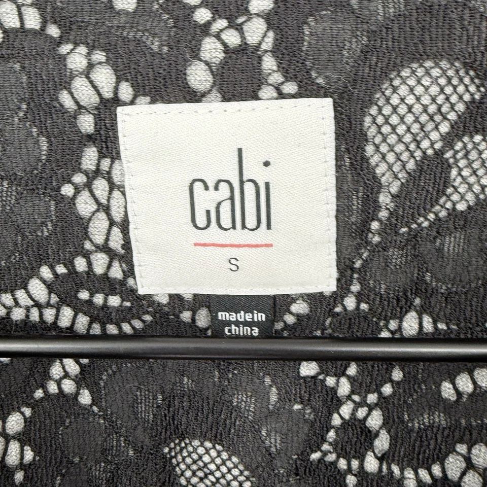 Blazer Cabi Talla Pequeña Estilo #3316 Encaje Superpuesto Mezcla Algodón Chaqueta Bolsillos Foto 4 de 4