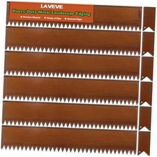 LAVEVE Landscape Edging Pre-Rusted Galvanized Steel, 40"L x 5"H x 6 Pack Rusty