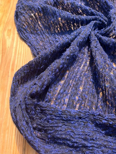 Indigo Blue Unique Natural Fabrics: Sheer, Textured Cotton Linen By 2 Meters. - Picture 10 of 14