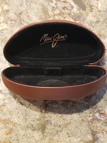 Maui Jim Clamshell Hart Braun Kunstleder Sonnenbrille nur Etui EUC - Bild 2 von 7
