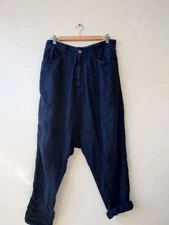 Pas de calais 100% Linen Sarouel Pants Ink Black