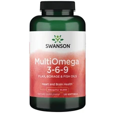 Swanson MultiOmega 3-6-9 w/ Flax, Borage, & Fish Oil (120 Count, 2400mg Serving)