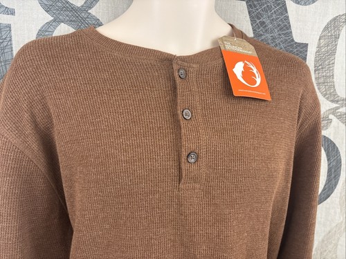 New The American Outdoorsman Men 2XL Copper Heather Henley Pullover Stretch $50 - Picture 4 of 9