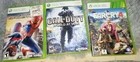 lot of 3 The Amazing Spider-Man call of duty war farcry 4 Microsoft Xbox 360