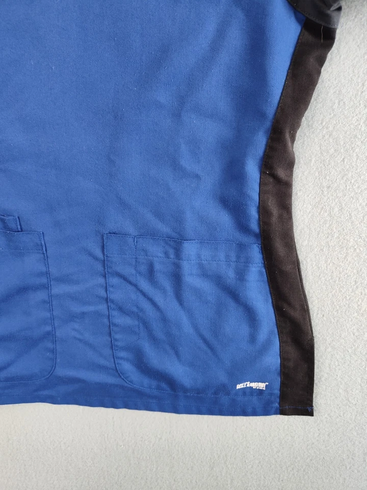 Greys Anatomy Women Active Scrub Top XS Blue Black Gray Pockets V Neck Casual - Image 4 of 4