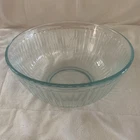 Vintage Pyrex 7403-S Mixing Bowl Ribbed Clear Blue Aqua Tint 10 Cup 2.5 Liter