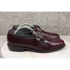 Stuart McGuire Monk Strap Shoes Mens 11 Burgundy Leather Dress Wingtip Oxford