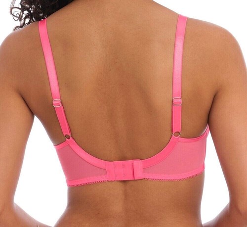 Freya Snapshot Bra Pink Size 36E Underwired High Apex Plunge Sheer Mesh 400921 - Picture 11 of 12