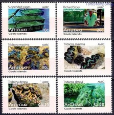 Aitutaki 2011 Endangered Species Giant Clams Marine Animals Conservation 6v MNH