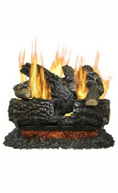 Home Garden Vent Free Dual Fuel Gas Fireplace Logs Heating