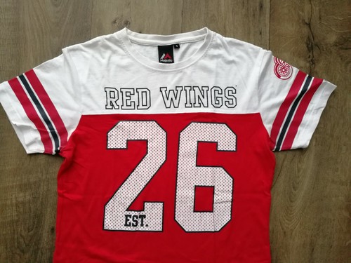 Majestic Hombre Camiseta Rojo Wings NHL Hockey En Hielo TALLA S - Imagen 5 de 9