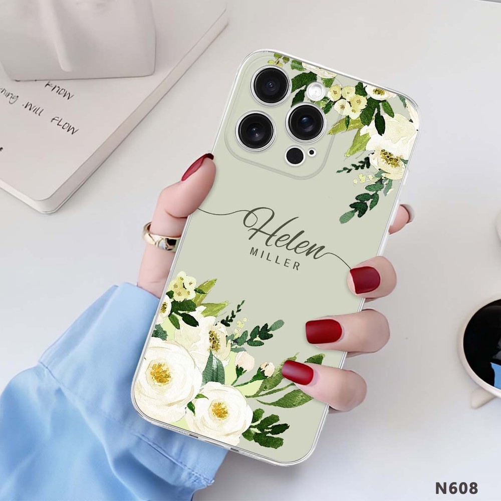 Floral TPU Phone Case for iPhone 15 16 Plus 14 13 12 11 XS Pro Max