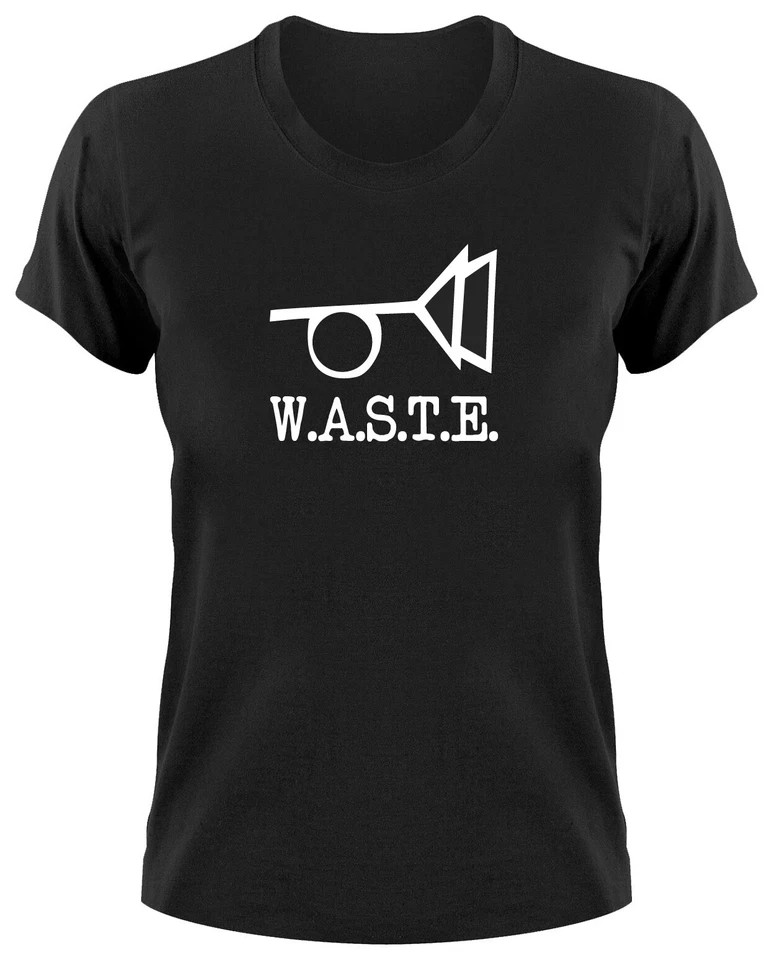 WASTE W.A.S.T.E. Logo Girlie Damen T-Shirt Thomas Pynchon Autor Schriftsteller - Bild 1 von 1
