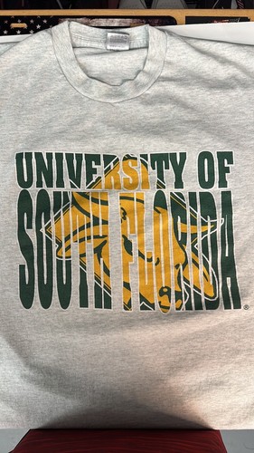 Vintage 90s University of South Florida Bulls USF Single Stitch Graphic T-Shirt - Picture 10 of 13