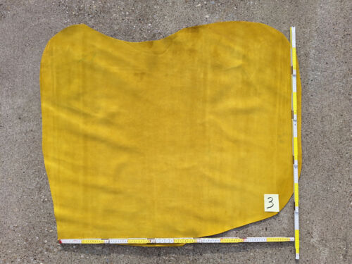 Cuero de vacuno hendidura de vacuno amarillo maíz 2,1 mm de grosor aprox. 1 m² gamuza a elegir - Imagen 6 de 7