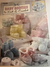 BABY BOOTIES TO KNIT CROCHET LEISURE ARTS 2731 12 DESIGNS 6 KNIT 6 CROCHET
